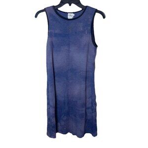 Calvin Klein T-shirt Tank Dress Tie Dye Purples Stretch Above Knee Sz L